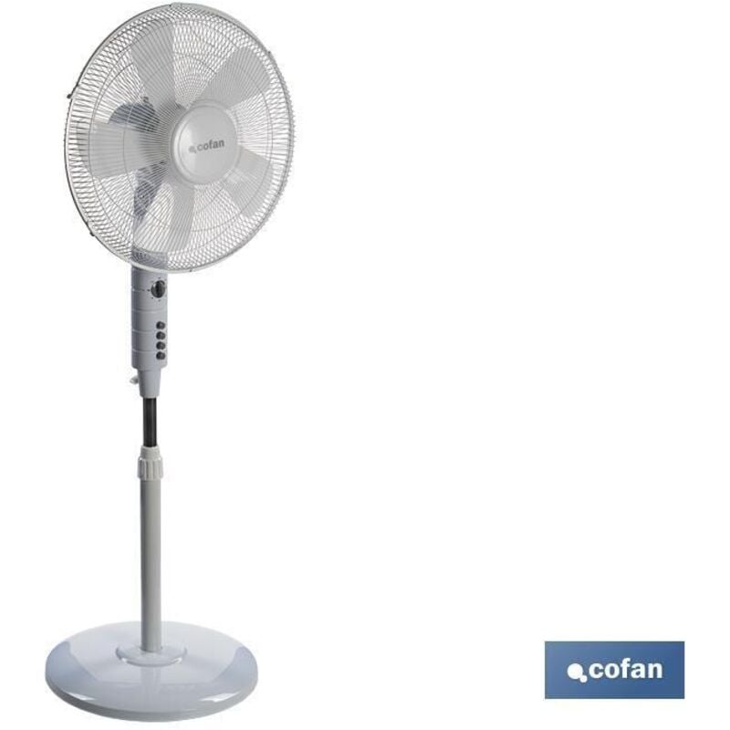 Ventilateur 5 pales minuterie 55w blanc
