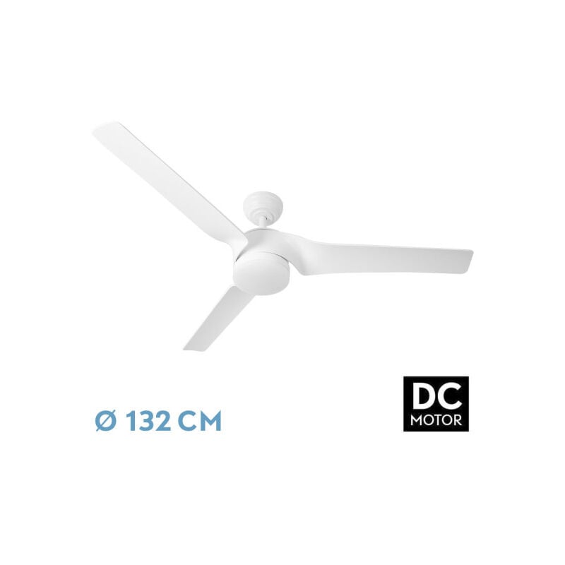 Fabrilamp - Ventilateur dc montijo 24w white 3-stage 6 vitesses 132d 2424 lm 3000-4000-6500k remote+adjustable dimmer+timer+memory