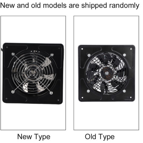 Ventilateur mural 40W 190mm pour salle de bain et cuisine - Haute ventilation, faible bruit, 220V (Couleur Noir)