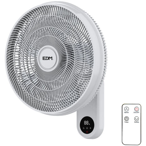 Ventilateur Mural 55w 40cm Avec Commande Edm