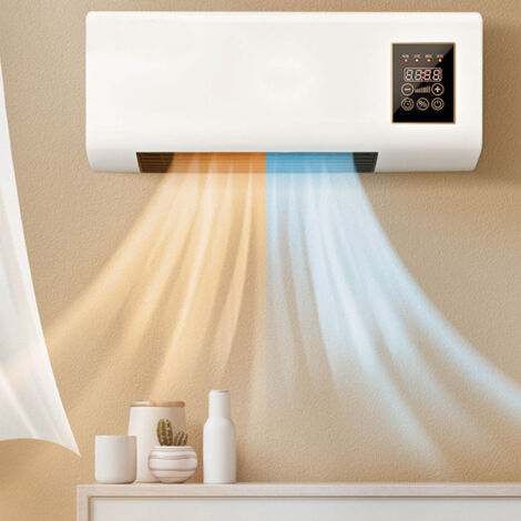 Ventilateur mural chauffant Thermostat Timer sur chauffage Mini pour Chambre Salle de Bain Salle de douche portable aérienne d'abri chauffage électrique air par ventilateur mural résistance thermique 