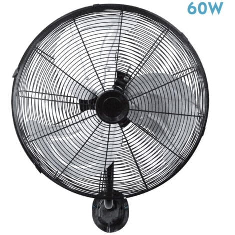 Ventilateur mural Reef 60w noir/argent 40d 3 vitesses réglable et oscillant