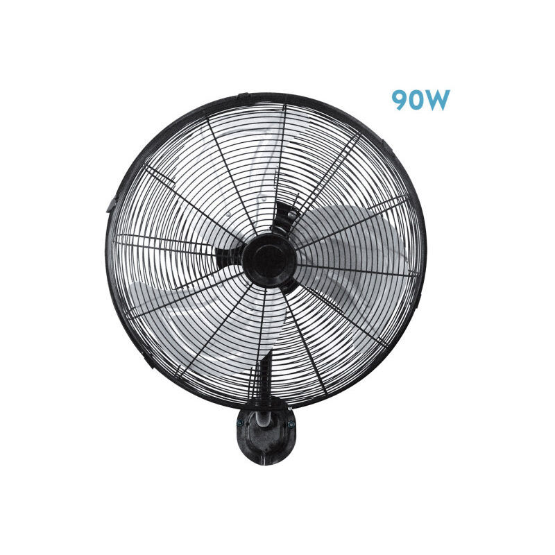 Fabrilamp - Abrila - Ventilateur mural de arrecife Noir/Beach avec 3 vitesses réglables Réglable et oscillant 90W de Puissance et 45D Idéal pour tous