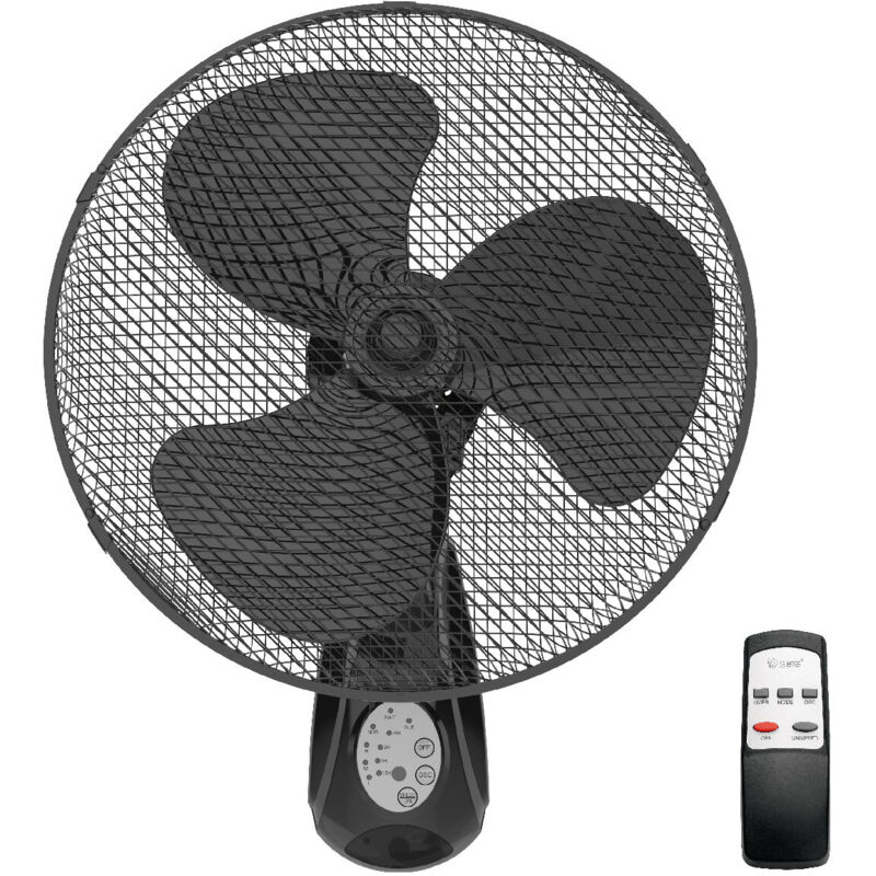 GSC - Ventilateur mural Sautar avec commande Ø43cm 45W Noir