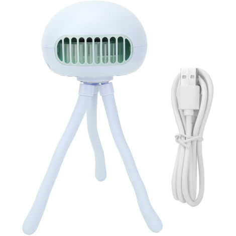 Ventilateur Octopus Portable pour Poussette - Rechargeable USB, Ventilation Douce et Silencieuse - Bleu