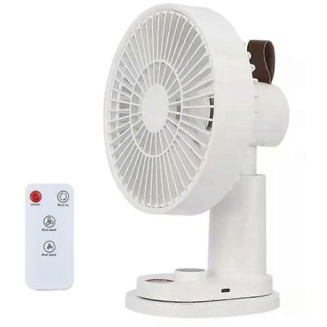 Ventilateur oscillant 6 pouces 4000 mAh à pince pour bureau, rechargeable par USB, silencieux et avec télécommande
