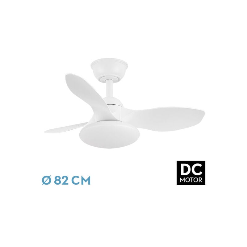 Fabrilamp - Abrila - Ventilateur dc paramo White avec three Blades avec 6 vitesses réglables 3 températures sélectionnables 3 lumières