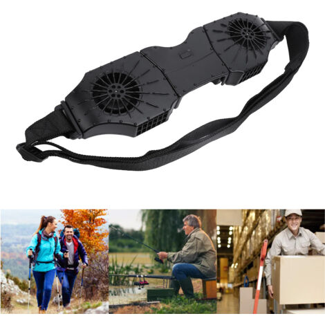 Ventilateur Personnel À Recharge USB 3 Vitesses avec Batterie 8000mAh - Noir - Équipement de Double Ventilateur Portable pour Travail/Chaussures/Sports