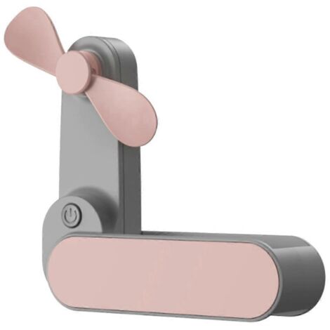 Ventilateur personnel rechargeable USB portable à 2 vitesses réglables - Rose