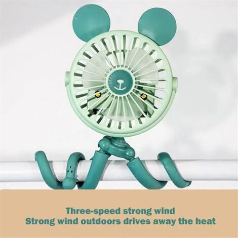 Ventilateur pieuvre pour trépied de poussette avec clip B--