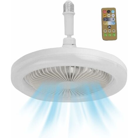 SUNFLOWER Ventilateur plafond avec lumières et télécommande E27 ventilateurs de plafond silencieux 30W avec minuterie Ventilateur mural portable enfichable avec lumière pour chambre 1pc