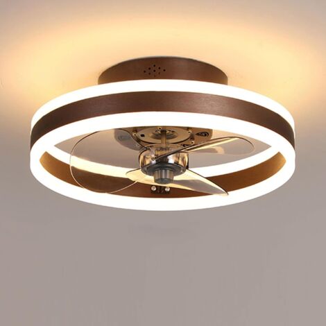 Ventilateur plafond LED télécommande, 6 vitesses silencieux éclairage réglable