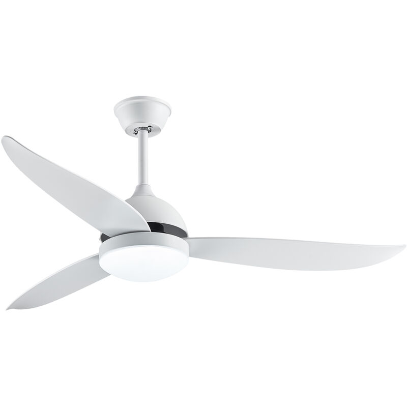 Haloyo - Ventilateur Plafond ®,lumière du ventilateur,ventilateur de plafond en bois à 3 pales, 6 Vitesses,blanc