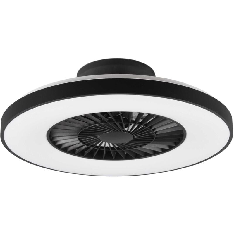 Reality - Plafonnier design, Ventilateur / plafonnier 40W Halmstad Noir en Plastique, trio