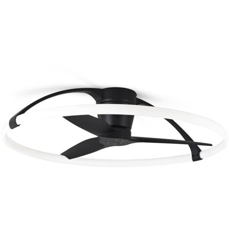 Ventilateur, Plafonnier led Ventilateur Nepal 75W Noir en Metal, MANTRA
