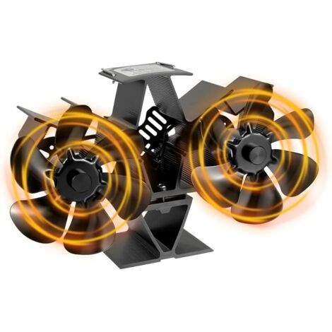 Ventilateur Poele à Bois, 12 Pales Ventilateur Cheminée à la Chaleur, ventilateur de cheminée Alimenté pour Par la Chaleur pour Poêle à Bois/Cheminée/Gaz/Bûche