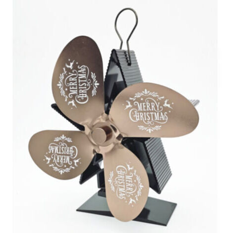 Ventilateur Poele à Bois 4 Pales Avec Thermomètre - Ventilateur Cheminée Alimenté à la Chaleur Ventilateur Silencieux avec Protection Contre le Surchauffe pour Poêle à Bois Cheminée Gaz Bûche Poêle à