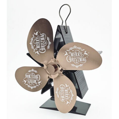 Ventilateur Poele à Bois 4 Pales Avec Thermomètre - Ventilateur Cheminée Alimenté à la Chaleur Ventilateur Silencieux avec Protection Contre le Surchauffe pour Poêle à Bois Cheminée Gaz Bûche Poêle à