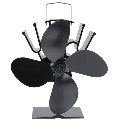 Ventilateur Poele à Bois, 4 Pales Démarrage Opération Silencieuse Ventilateur de Poele, pour Foyer Poele a Granule Foyer à Bois et Poêle à Bois