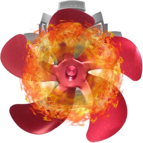 YOYO Ventilateur Poele À Bois, 5 Pales Ventilateur Cheminee, Fixe sur Tuyau Ventilateur Silencieux, par La Chaleur, pour Poêle À Bois/Cheminée/Gaz/Bûches（Pales de ventilateur uniquement）