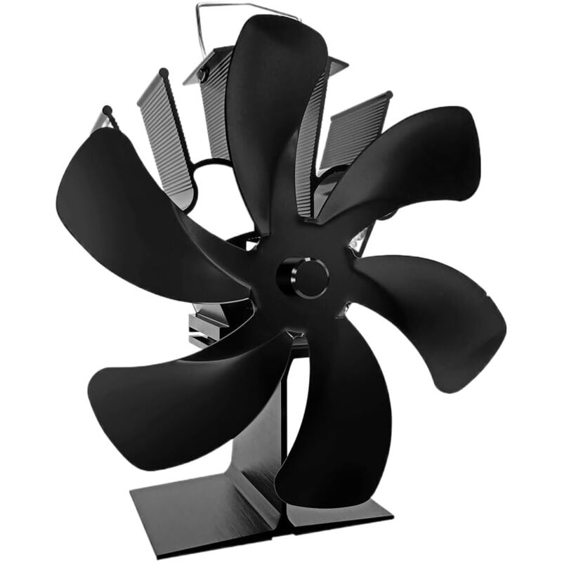 Ikodm - Ventilateur Poele à Bois 6 Pales Ventilateur Cheminée Alimenté à la Chaleur Ventilateur Silencieux Accessoire de cheminée et poêle