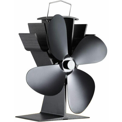 Ventilateur Poele à Bois Alimenté par la chaleur 4 lames pour brûleur/bûches/cheminée, 40°C/104° F Départ rapide circulation d'air chaud ultra silencieuse économisant le carburant efficacement Cisea