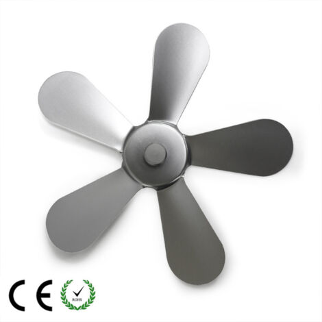 Ventilateur poêle à bois aluminium, circulation chaleur silencieuse chauffage domestique efficace