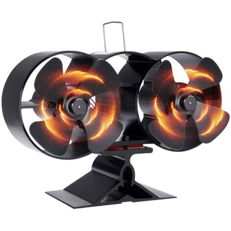 Ventilateur Poêle à Bois Double Moteur Double Tête Démarrage Basse Température Écologique Faible Bruit pour Cheminée