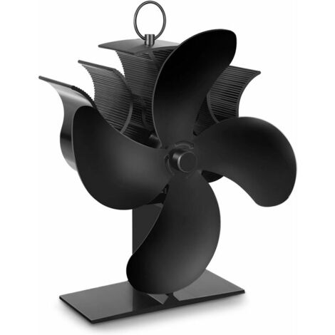 Ventilateur Poêle à Bois, Ventilateur à Chaleur à 4 Pales avec Thermomètre, Fonctionnement Automatique et Silencieux, Approprié pour Foyer, Cheminée, Foyer à bois et Poêle à bois