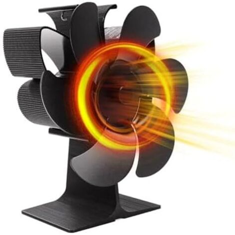 Ventilateur Poele à Bois,6 Pièces de Ventilateur Cheminée, Pas d’électricité utilisée, Fonctionnement Silencieux, écologique, par la Chaleur