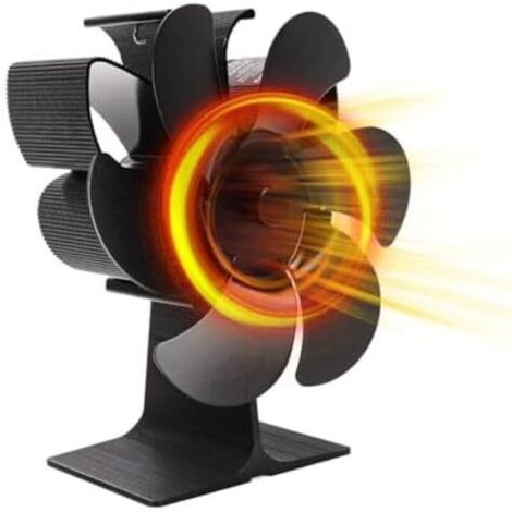 Ventilateur Poele à Bois,6 Pièces de Ventilateur Cheminée, Pas d’électricité utilisée, Fonctionnement Silencieux, écologique, par la Chaleur