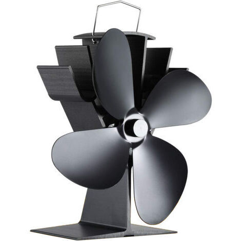 Ventilateur Poele Bois 40 ° C Démarrage Opération Silencieuse, 4 Lames Ventilateur de Poele est Alimenté par la Chaleur, pour Poêle à Bois, Cheminée
