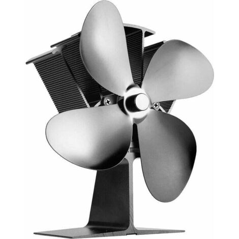 Ventilateur Poele Bois 60 ° C Démarrage Opération Silencieuse, 4 Lames Ventilateur de Poele est Alimenté par la Chaleur, pour Poêle à Bois, Cheminée