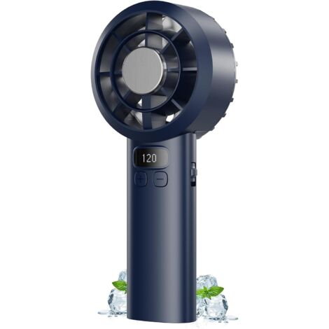 Ventilateur Portable à Main - 3000mAh Mini Ventilateur de Table USB,1-120 Vitesses,Jusqu'à 7h,Petit Ventilateurs Rechargeable,Écran LED,Compact Léger,Usage Sans Fil,Fan pour Intérieur Extérieur