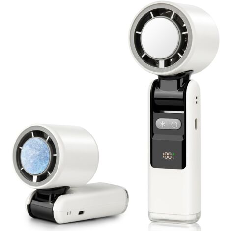 Ventilateur portable à main, vitesse (1 à 100), mini ventilateur turbo réglable, batterie 4000 mAh, ventilateur personnel rechargeable par USB, affichage numérique LED, ventilateur de refroidissement