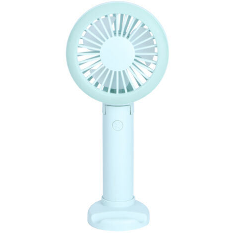 Ventilateur Portable Mini avec Base USB Ventilation Silicone ABS 18650 Gestion 3 Vitesses Éclair 19.5x9cm Green Purple 182g Mano