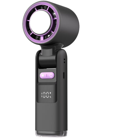Ventilateur Portable, Mini Ventilateur Portatif Silencieux Rechargeable 4000mah Batterie 5 Vitesses Petit Ventilateur Avec Fonction Pack de Glace,Fonction Lampe de Poche pour Bureau, Extérieur