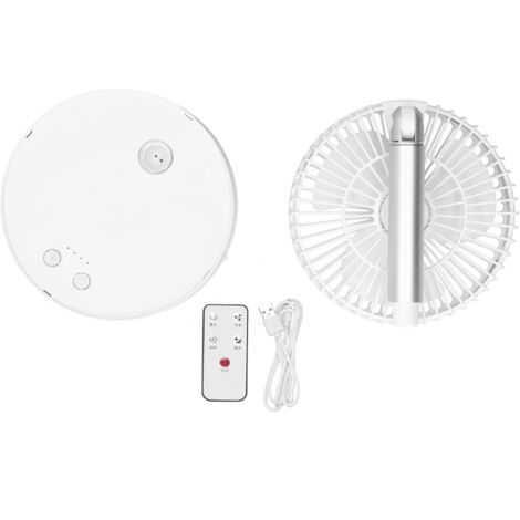 Ventilateur Portable Rechargeable - Léger et Pliable pour Bureau, Extérieur et Déplacements - Blanc