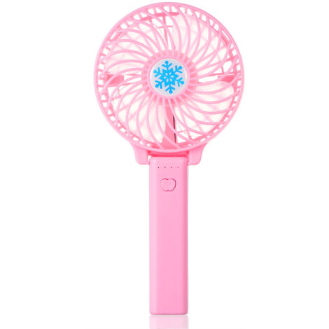 Ventilateur portable rechargeable par batterie au lithium USB, pliable, pour la ventilation et la climatisation, mini ventilateur de poche pour l'extérieur et la maison (rose)