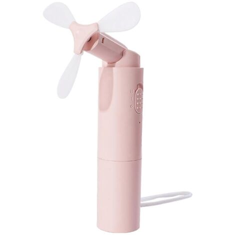 Ventilateur portable rechargeable par batterie USB 3000 mAh rose--