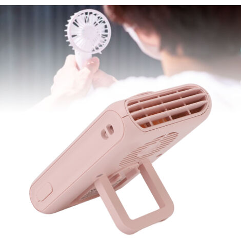 Ventilateur Portable Rechargeable USB pour Ceinture & Neck - 3 Modes, 6600 RPM, Léger ABS (Rose)