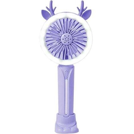Ventilateur portable rechargeable USB - Pratique - Adapté aux étudiants et aux bureaux - Petit ventilateur portable, Violet