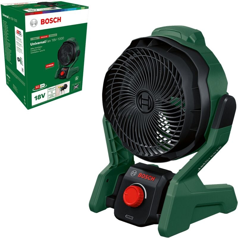 Bosch - Ventilateur sans fil UniversalFan 18V-1000 (sans batterie, système 18 v, débit d'air: 1 000 m³/h, carton)