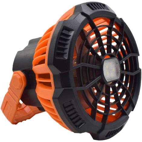 Ventilateur Portable Silencieux avec Rechargeable Batterie Lumière LED, Ventilateur Camping USB avec Crochet Rotatif, Réglage à 3 Vitesses Télécommande pour Extérieur et Intérieur Table