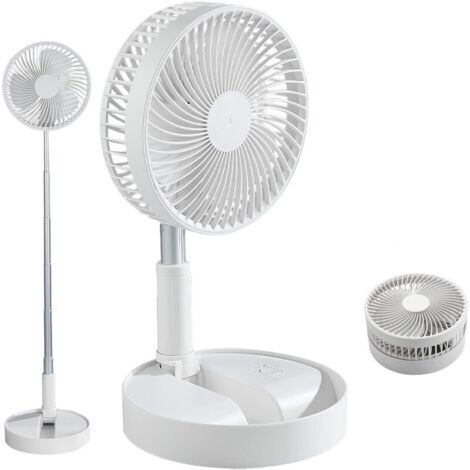 Ventilateur portable silencieux pliable avec télécommande – batterie rechargeable 7200 mAh, USB, idéal bureau/intérieur