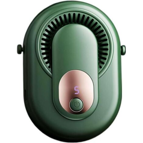 Ventilateur portable, ventilateur de taille portable, ventilateur suspendu au cou, adapté à l'extérieur, au camping (vert)