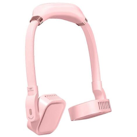 Ventilateur portable, ventilateur rafraîchissant, ventilateur mains libres pour le cou, ventilateur suspendu, 3 vitesses, batterie 2000/4000 mAh, rose
