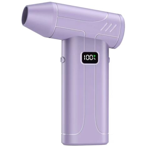 Ventilateur portatif haute puissance, ventilateur de camping portable, indispensable pour le dépoussiérage/le déneigement/le barbecue, lampe de secours, ventilateur portable compact, violet.