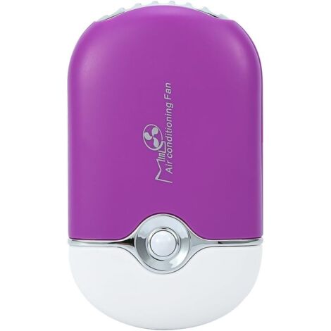 Ventilateur portatif personnel mini,ventilateur électrique de climatisation,ventilateur de réfrigération portatif USB Rechargeale pour le séchage rapide de vernis à ongles d'extension de cil (Violet)-