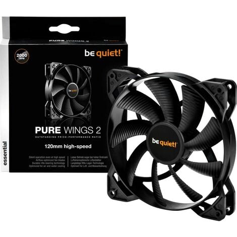Ventilateur pour boîtier PC BeQuiet Pure Wings 2 noir (l x h x p) 120 x 120 x 25 mm